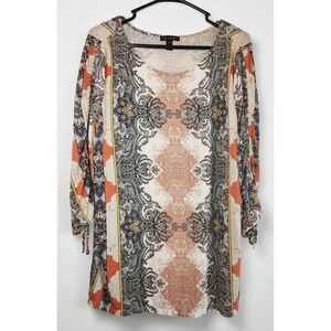 TRIBAL Women's TG/XL Long Sleeve Paisley Print Tunic Top